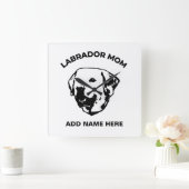 Labrador mama vierkante klok (Huis)