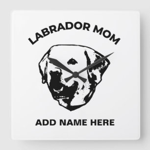 Labrador mama vierkante klok