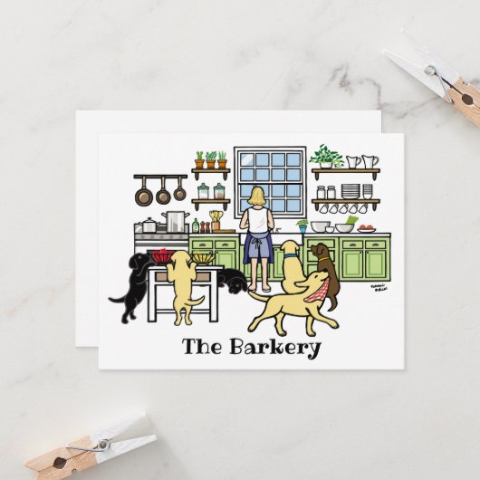 Labrador Mam's Kitchen Blonde Kaart (Voorkant / Achterkant in situ)