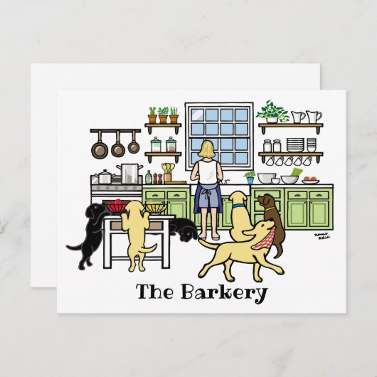 Labrador Mam's Kitchen Blonde Kaart (Voorkant / Achterkant)