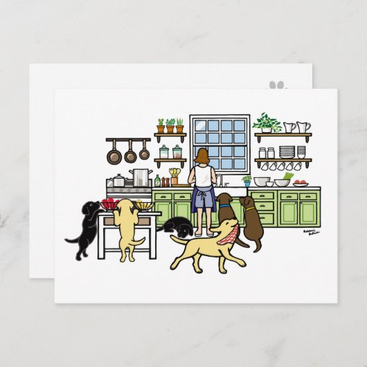 Labrador Mam's Kitchen Briefkaart (Voorkant / Achterkant)