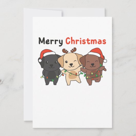 Labrador Merry Kerstmis-honden Feestdagenkaart (Voorkant)