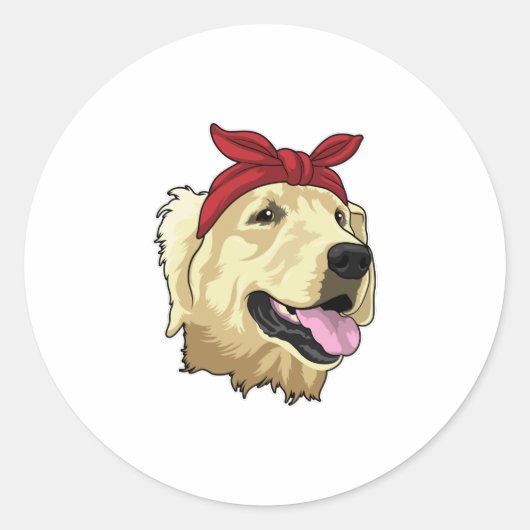 Labrador met Bandana Ronde Sticker (Voorkant)