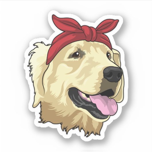 Labrador met Bandana Sticker (Voorkant)