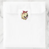 Labrador met Bandana Vierkante Sticker (Tas)