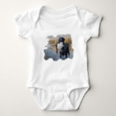 Labrador met Duck-Duck Hunting Romper (Voorkant)