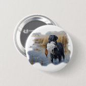 Labrador met Duck-Duck Hunting Ronde Button 5,7 Cm (Voorkant /achterkant)