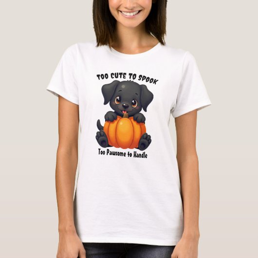 Labrador met een pompoen, Halloween T-shirt (Voorkant)