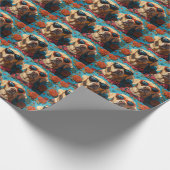 Labrador met hart Rozen Valentijnsdag Cadeaupapier (Hoek)