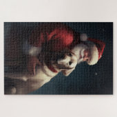 Labrador met Kerstman Festieve Kerst  Legpuzzel (Horizontaal)