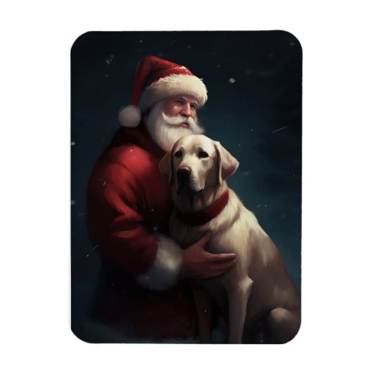 Labrador met kerstman Festieve Kerst  Magneet (Verticaal)