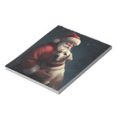Labrador met kerstman Festieve Kerst Notitieblok (Linkerzijde)
