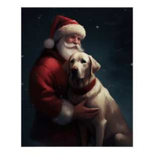 Labrador met kerstman Festieve Kerst  Perfect Poster