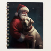 Labrador met kerstman Festieve Kerst  Planner (Voorkant)