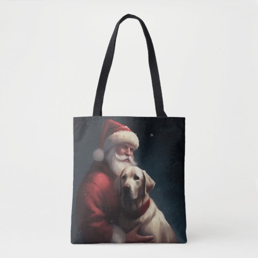 Labrador Met Kerstman Festieve Kerst Tote Bag (Voorkant)
