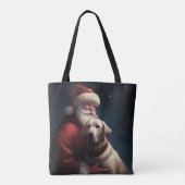 Labrador Met Kerstman Festieve Kerst Tote Bag (Achterkant)