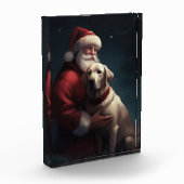 Labrador met kerstman Festieve Kerstmis  Fotoblokken (Links)