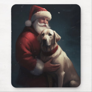 Labrador met kerstman Festieve Kerstmis  Muismat