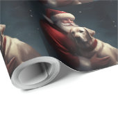 Labrador met Kerstman Festive Kerstmis Cadeaupapier (Rol Hoek)