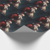 Labrador met Kerstman Festive Kerstmis Cadeaupapier (Hoek)