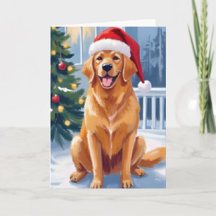 Labrador met kerstmuts Prettig Kerstmis Hond Sch Feestdagen Kaart