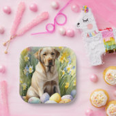Labrador met paaseieren papieren bordje (Feest)
