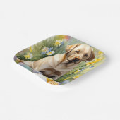 Labrador met paaseieren papieren bordje (Gebogen)