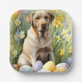 Labrador met paaseieren papieren bordje (Voorkant)