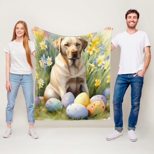 Labrador met Pasen Eieren Fleece Deken (In situ)
