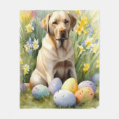 Labrador met Pasen Eieren Fleece Deken (Voorkant)