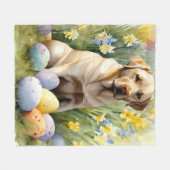Labrador met Pasen Eieren Fleece Deken (Voorkant (Horizontaal))