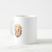 Labrador met rode rozen koffiemok (Voorkant links)