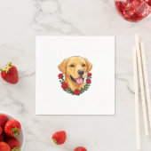 Labrador met rode rozen servet (Insitu)