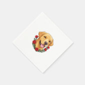 Labrador met rode rozen servet (Hoek)