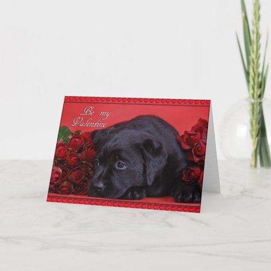 Labrador met rozen kaart (Voorkant)