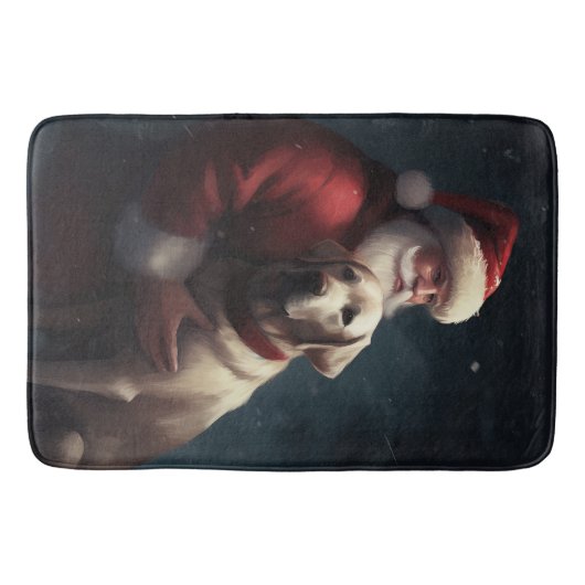 Labrador met Sinterklaas Feestelijke Kerstmis Badmat (Voorkant)