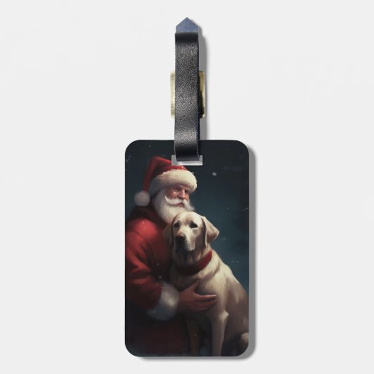 Labrador met Sinterklaas Feestelijke Kerstmis Bagagelabel (Achterkant verticaal)