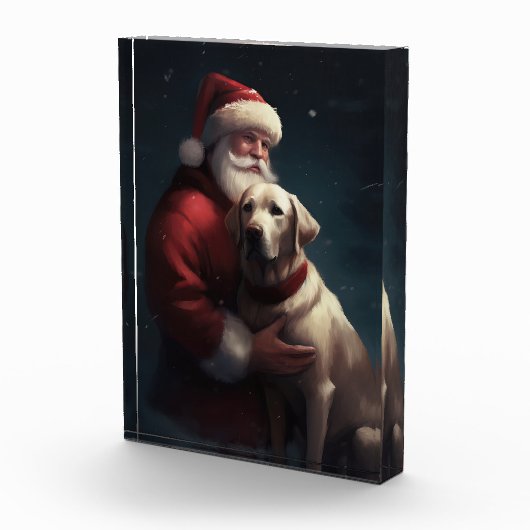 Labrador met Sinterklaas Feestelijke Kerstmis Fotoblokken (Rechts)