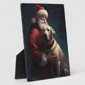 Labrador met Sinterklaas Feestelijke Kerstmis Fotoplaat (Zijkant)