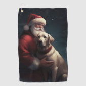 Labrador met Sinterklaas Feestelijke Kerstmis Golfhanddoek (Voorkant)