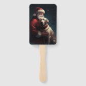 Labrador met Sinterklaas Feestelijke Kerstmis Handwaaier (Achterkant)