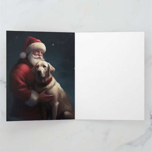 Labrador met Sinterklaas Feestelijke Kerstmis Kaart (Binnen)