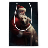 Labrador met Sinterklaas Feestelijke Kerstmis Medium Cadeauzakje (Voorkant)