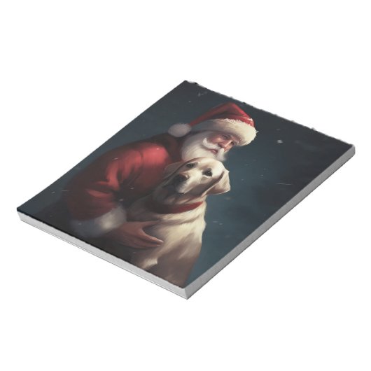 Labrador met Sinterklaas Feestelijke Kerstmis Notitieblok (Linkerzijde)