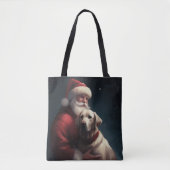 Labrador met Sinterklaas Feestelijke Kerstmis Tote Bag (Voorkant)