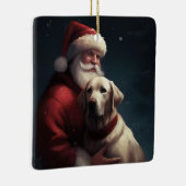 Labrador Met Sinterklaas Kerstfeest  Keramisch Ornament (Rechts)
