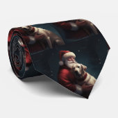 Labrador Met Sinterklaas Kerstfeest  Stropdas (Opgerold)