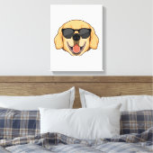 Labrador met zonnebril canvas afdruk (Insitu (Slaapkamer))