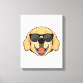 Labrador met zonnebril canvas afdruk (Voorkant)