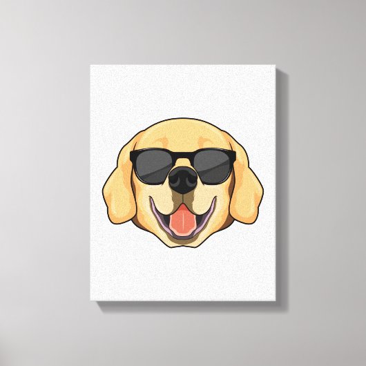Labrador met zonnebril canvas afdruk (Voorkant)